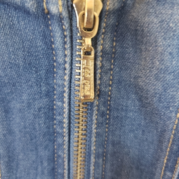 Oh Yes Jeans Denim Front Zip Dress Large - Picture 5 of 8